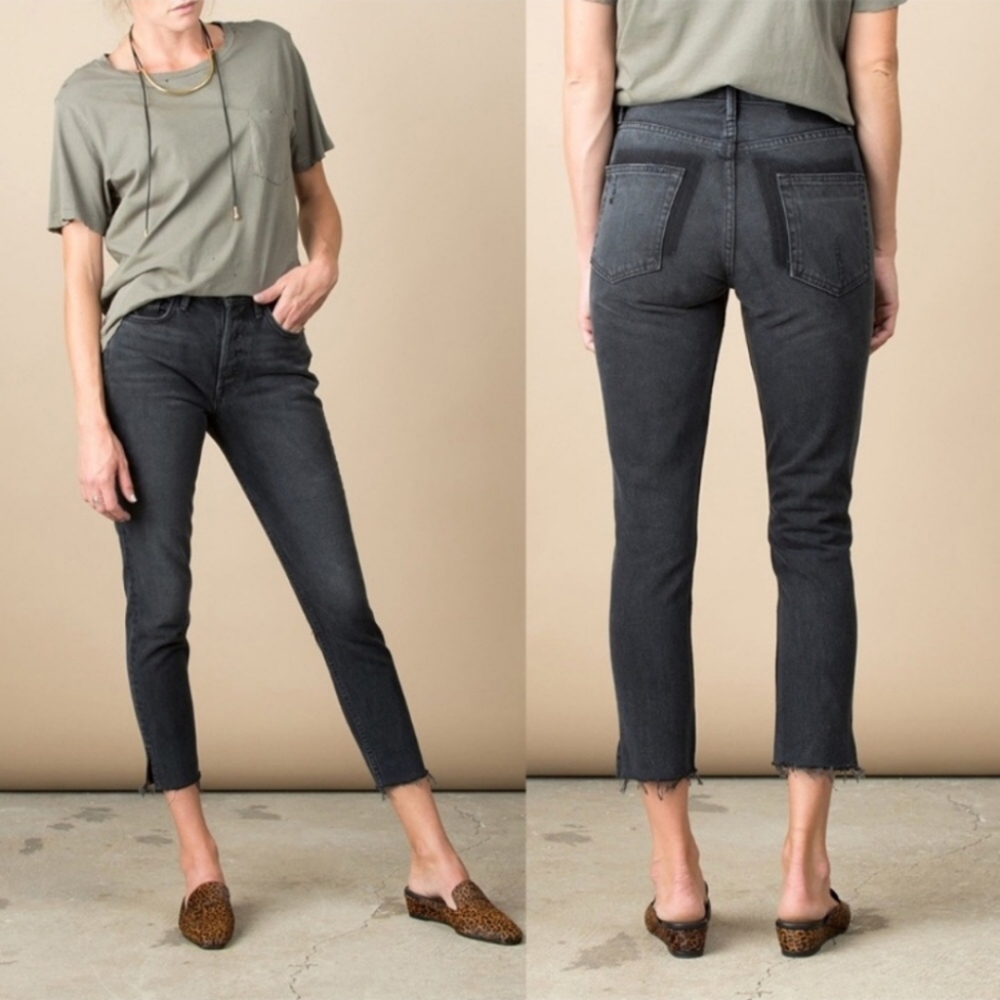 GRLFRND Karolina High-Rise Jeans In Black Hearts Size 26